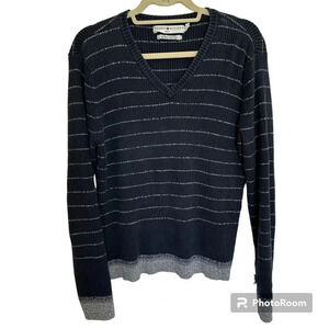 Tommy Hilfiger Womens Vintage  Navy & Grey Cotton Knit Sweater Size Xlarge